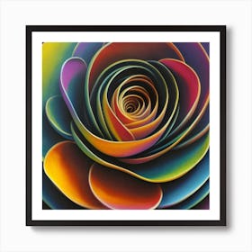 Rainbow Rose 1 Art Print