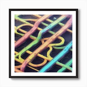 Network Of Colorful Lines Art Print