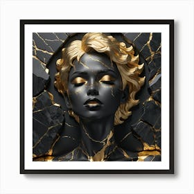 Gold And Black Art Print