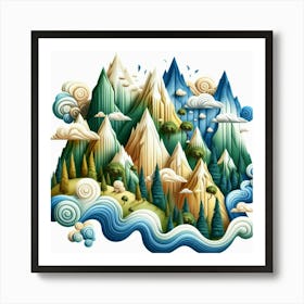 Mountains And Clouds Art Print