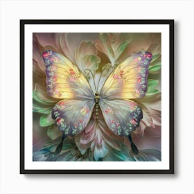 A stunning, lifelike wall art piece featuring a beautiful butterfly Art Print