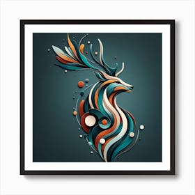 Abstract Deer 2 Art Print