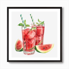 Watermelon Cocktail 14 Art Print