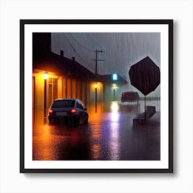 Flooded Street Art Print