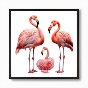 Flamingos Art Print