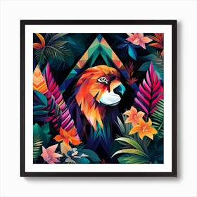 Lion In The Jungle 5 Art Print