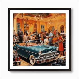 1950s Classic Car Show Art Print