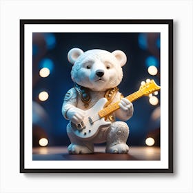 Teddy Bear Playing Guitar Art Print