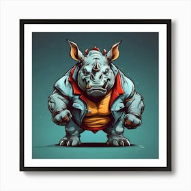 Cartoon Rhino paint art 1 Art Print