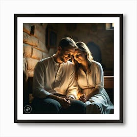 Couple In The Church Art Print