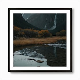 Reflection Of A Waterfall Art Print