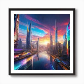 Futuristic Cityscape 112 Art Print