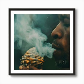 Man Smoking Weed Art Print