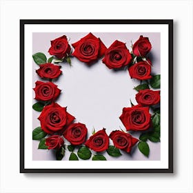 Red Roses In A Circle 5 Art Print