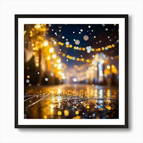 A Night Scene Lit With Magical Sparkling Decorations And Luxurious Shimmering Lights Glowing In A (1) 2 Art Print