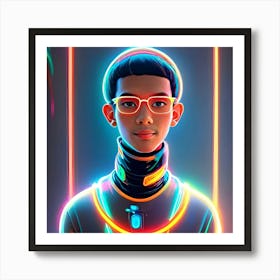 Neon Boy Art Print