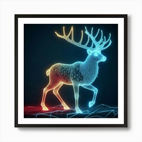 Neon Deer Poster