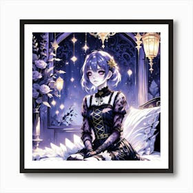 Goth Girl Waiting For You On The Bed Art Print