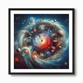 Clock In Space Art Print