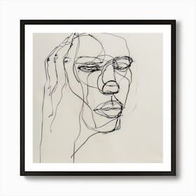 Line Face Art Print