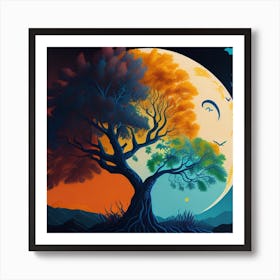 Colourful Tree Art Print