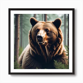 Brown Bear In The Forest 13 Art Print