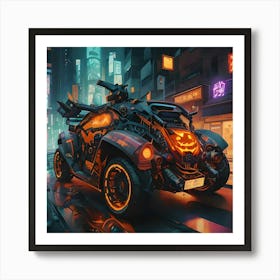 Pumpkin Car (Cyberpunk37) Art Print