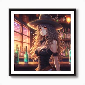 Anime Girl created using Imagine AI Art 1 Art Print