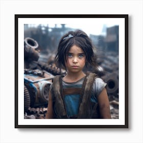 Girl In Ruins Art Print