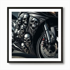 Skull Motorcycle Art Print