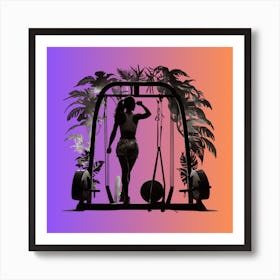 Silhouette Of A Woman At The Gym 2 Poster