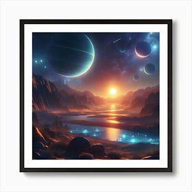 Space Landscape 3 Art Print