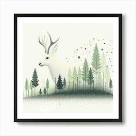 Deer In The Forest 11 Art Print