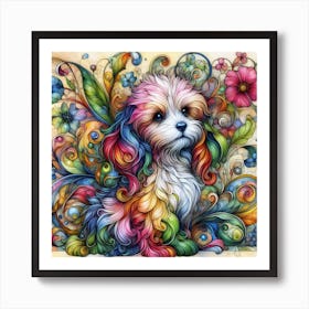 Colorful Puppy 3 Art Print