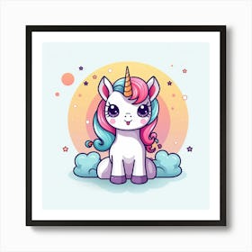 Cute Unicorn 818 Art Print