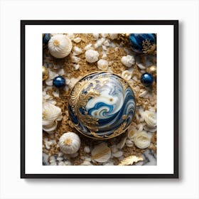 Blue And Gold Art Print