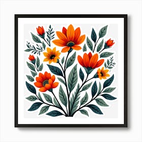 Orange Flowers Art Print