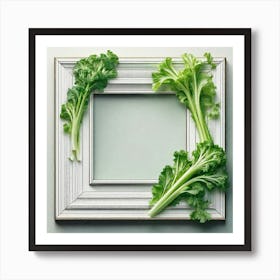 Frame Created From Celery On Edges And Nothing In Middle Ultra Hd Realistic Vivid Colors Highly (4) Art Print
