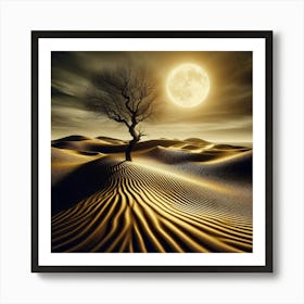 Lone Tree In The Desert 10 Art Print