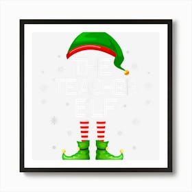 The Teacher Elf Funny Group Matching Christmas Pajamas Art Print