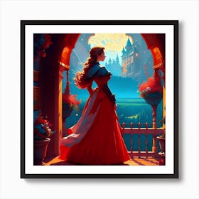 Lady In Red Art Print