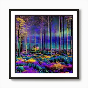 Nebula Forest Art Print