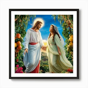 Jesus And Mary Art Print