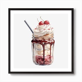 Ice Cream In A Mason Jar Art Print