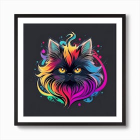 Rainbow Cat Art Print