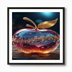 Apple With Music Notes 1 Art Print