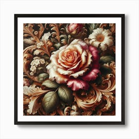 Roses And Flowers Art Print