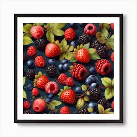 Berries pattern 1 Art Print