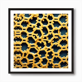 3d Rendering Of A Hexagonal Pattern Art Print