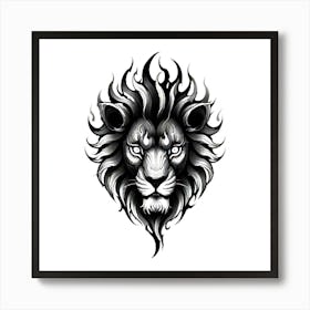 Lion Head Tattoo 12 Art Print